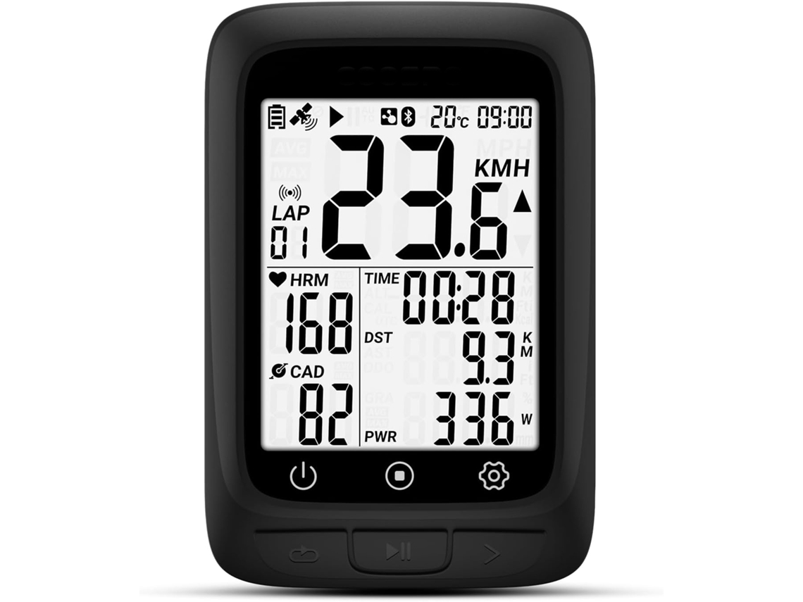 Ciclocomputador Gps Inalámbrico, Ant+ Con Bluetooth, Multifuncional Ant (negro)