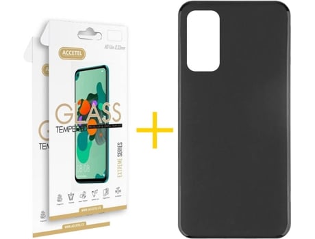 Kit Funda + 2 Protectores de Pantalla Huawei P Smart 2021 ACCETEL Liso 6 Negro