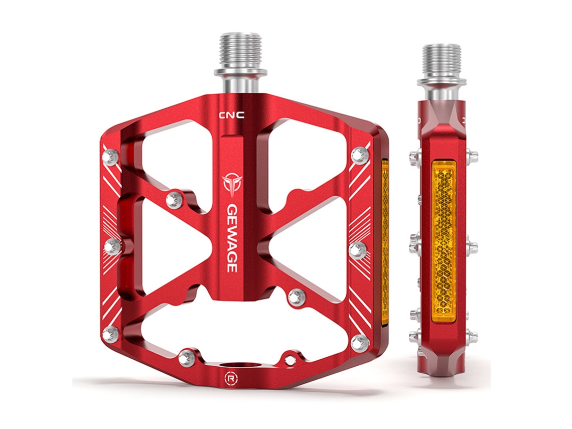 Pedales de bicicleta Gewage de aleación de aluminio con reflectores, antideslizantes, para MTB, accesorio de plataforma