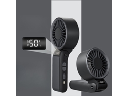 Ventilador Portátil De Mano Con Pantalla Digital Led (negro) Czhhmart
