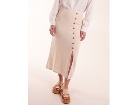 Falda de Mujer BLUE VANILLA Button Front Midi Gris (10)