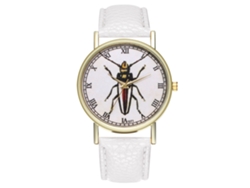 Reloj De Pulsera Retro De Moda Unisex Cuarzo Analógico Blanco Zhoulianfa