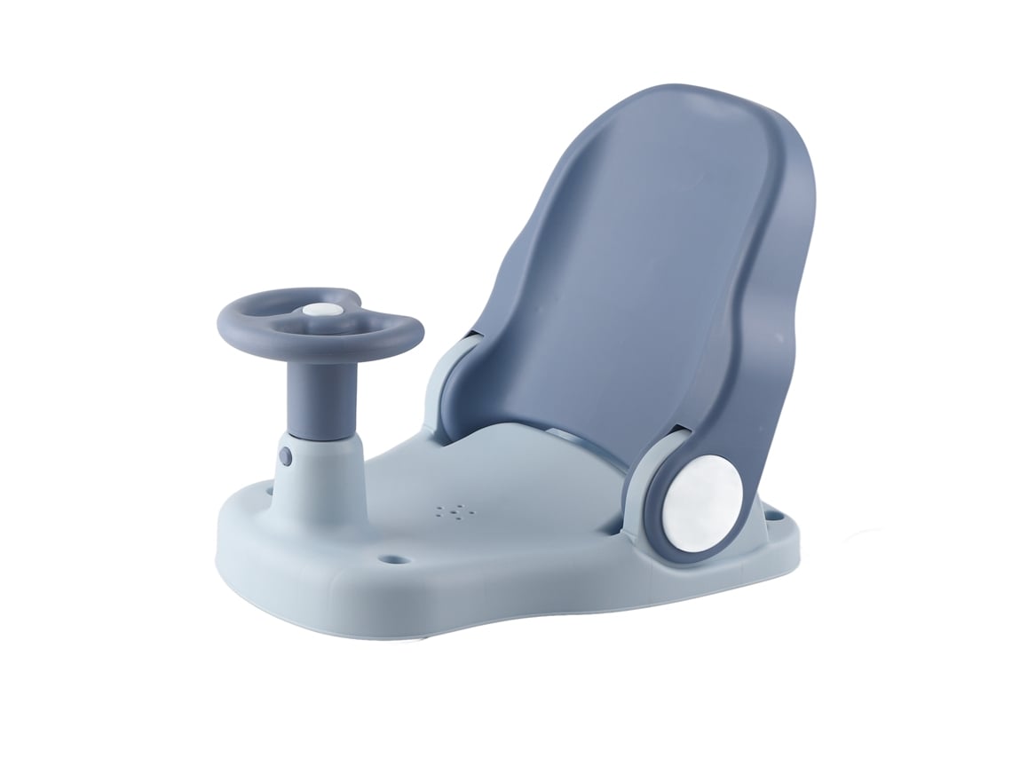 Cadeira de Banho Infantil Rebe, Antiderrapante, Ajustável, Modos Sentado/Deitado, Dobrável, Estável, Ventosa, Azul