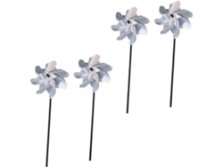 Juego De 4 Piezas De Molinos De Viento Reflectantes Y Brillantes Para Jardín.