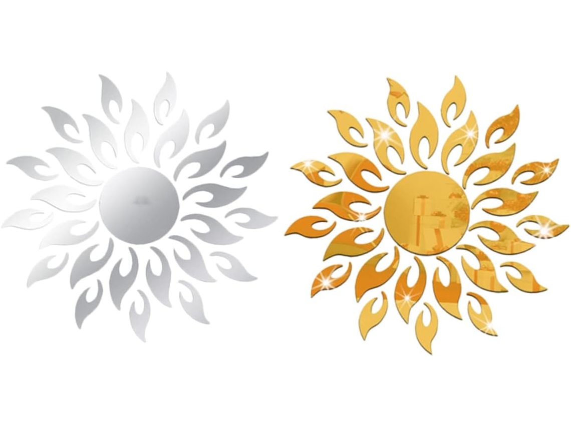 Juego De 2 Pegatinas De Ventana Con Diseño De Girasoles Y Efecto Espejo - Juego Decorativo Único