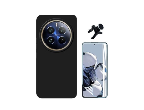 Kit De Película De Hidrogel ProtectOra Frontal + Cubierta Protectora Trasera De Silicona + Soporte Magnético Con Patas GIFT4ME Para Realme 12 Pro 5...