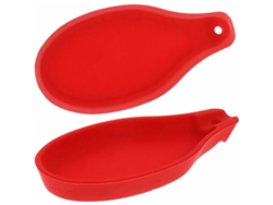 Juego de 2 soportes para cucharas de silicona resistentes al calor - Rojo RNEMITERY