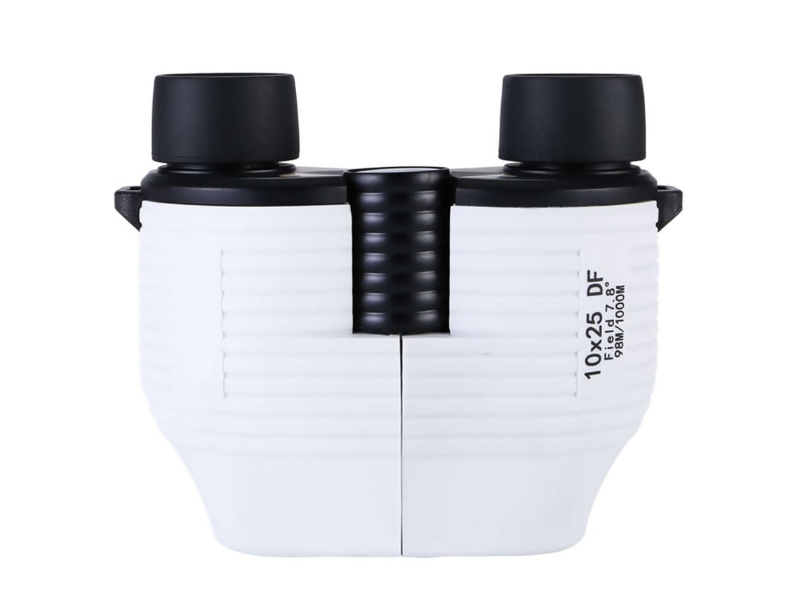 Telescopio portátil 10x25, binoculares HD de alta potencia, tamaño compacto, para poca luz, para conciertos, Yizhood (blanco)