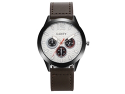 Reloj De Pulsera De Cuarzo Con Correa De Piel Sintética Y Esfera Redonda Informal De Moda.