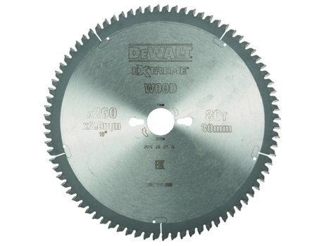 DEWALT DT4280-QZ - Hoja para sierra circular estacionaria 260x30mm 80D