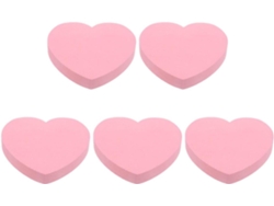 Paquete De 500 Hojas De Blocs De Notas Adhesivas Con Forma De Corazón Rosa.