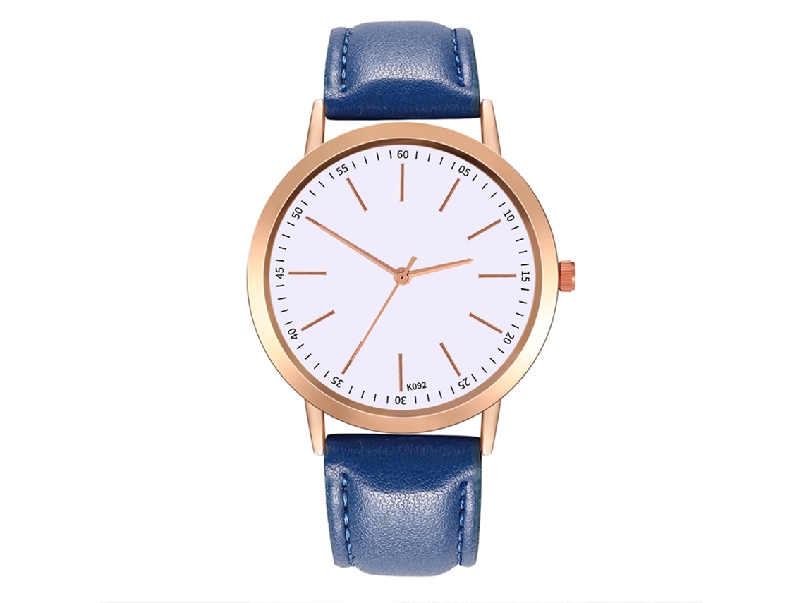 Reloj De Pulsera Analógico De Cuarzo Con Esfera Redonda (azul Real)
