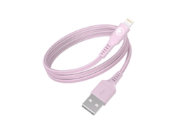 Cable de carga y transferencia USB A/Lightning 2.4a Carga rápida 12w 1.2m Rosa Bigben Connected