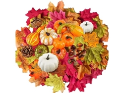 Juego de decoración otoñal con 126 piezas, incluyendo calabazas artificiales, ideal para Halloween y para la mesa del comedor, ergonómico, ...