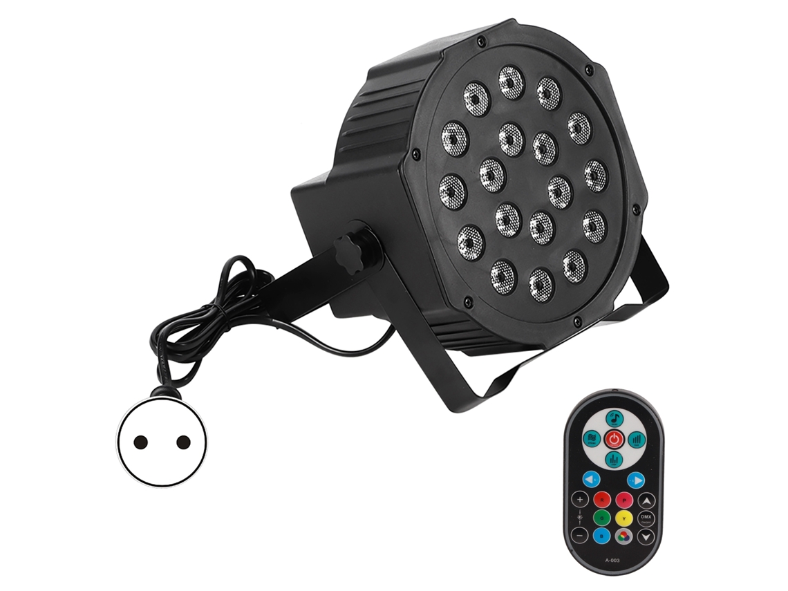 Rebe-luz Led Par Plana 18 Leds Rgb Para Club Dj Fiesta Escenario Control Dmx512 7 Canales