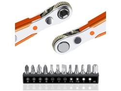 Juego de 13 llaves de carraca con mini llaves y puntas PH, hexagonales y Torx para uso doméstico y automotriz | Sin marca