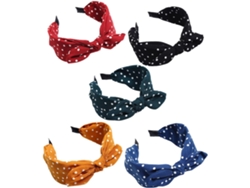 Bandeaux À Nœud Para Filles 5 Pièces Motif À Pois, Antidérapants Y Décoratifs