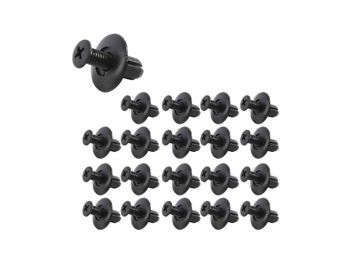 20 Unidades De Clips De Panel De Plástico Con Tornillo De Expansión De Inserción A Presión Con Orificio De 8 Mm, Remache Negro