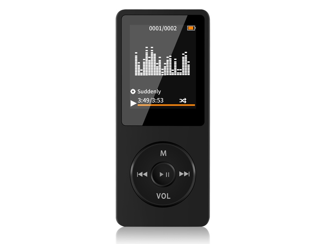 Reproductor de música Mini Sports MP4 MP3 Bluetooth Flashdog Tech para estudiantes, con pantalla de 1.8″, radio FM y compatible con tarjetas TF de hasta 64 GB.