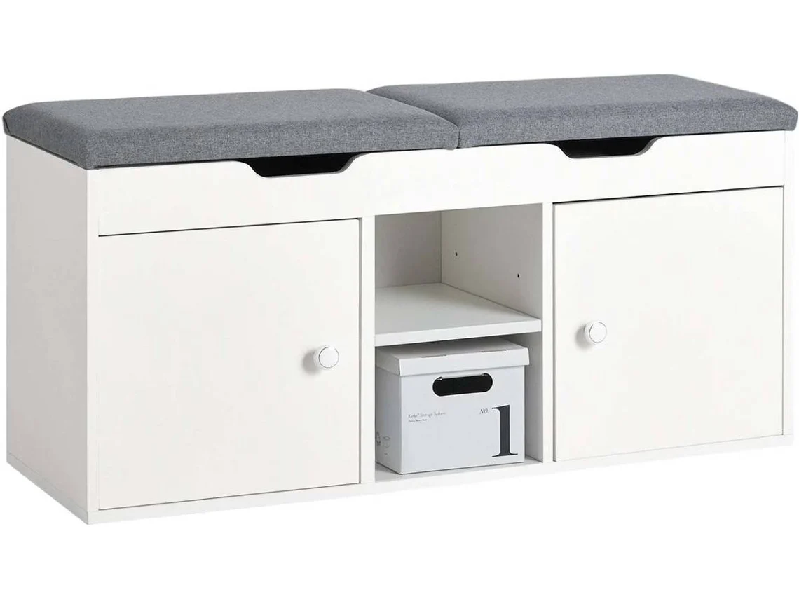 Zapatero SOBUY (Blanco, Gris - 100x34x48 cm)