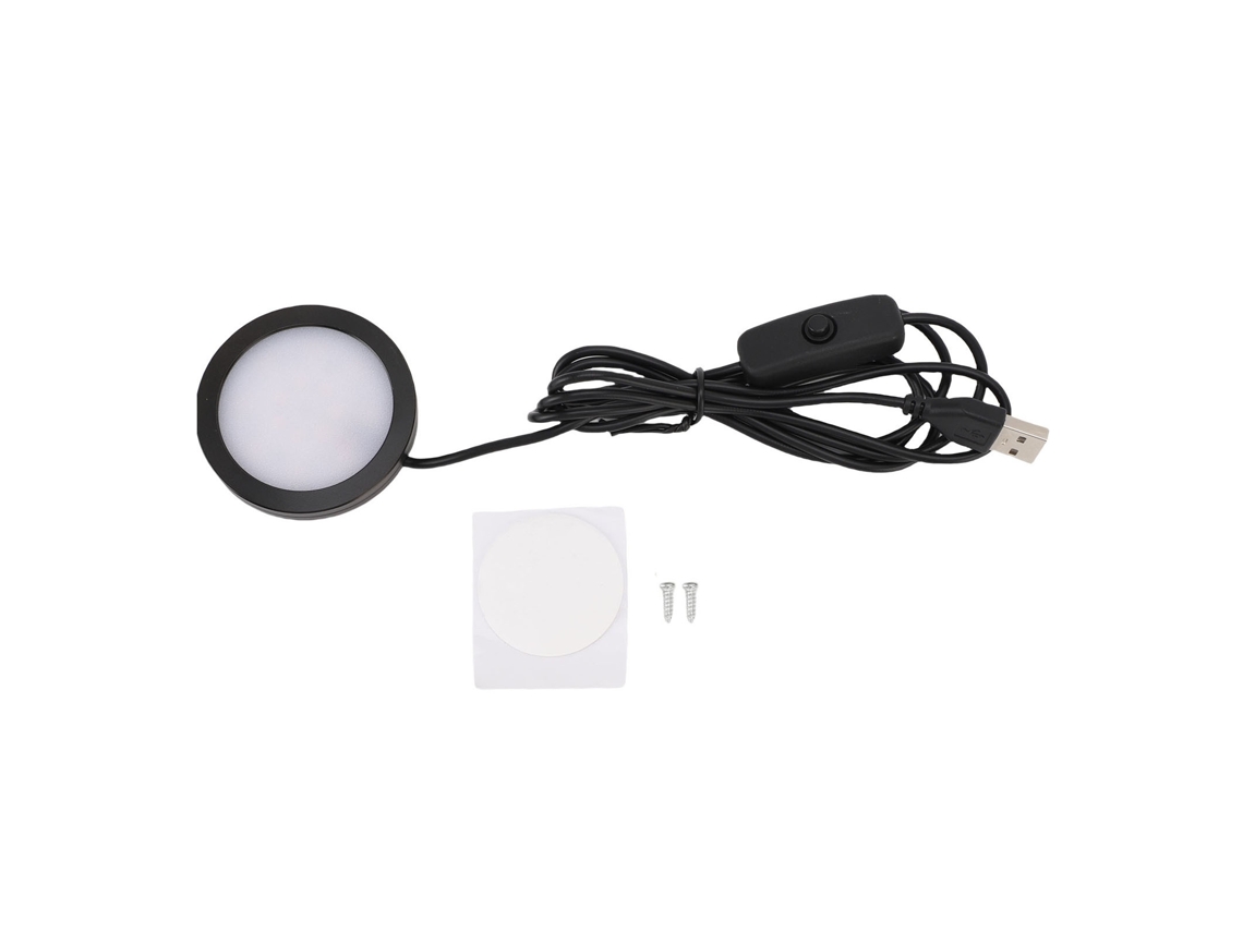 2026-luz Led Redonda Ultra Delgada Con Casing De Aluminio, Luz Bajo Encimera Con Cable 1.5m, Usb 5v Para Techo Dormitorio Cocina