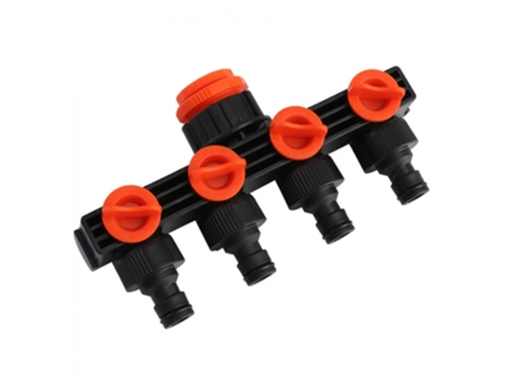 Adaptador de grifo de jardín salidas de 4 vías conexiones de manguera múltiple de agua bloqueo de encendido/apagado