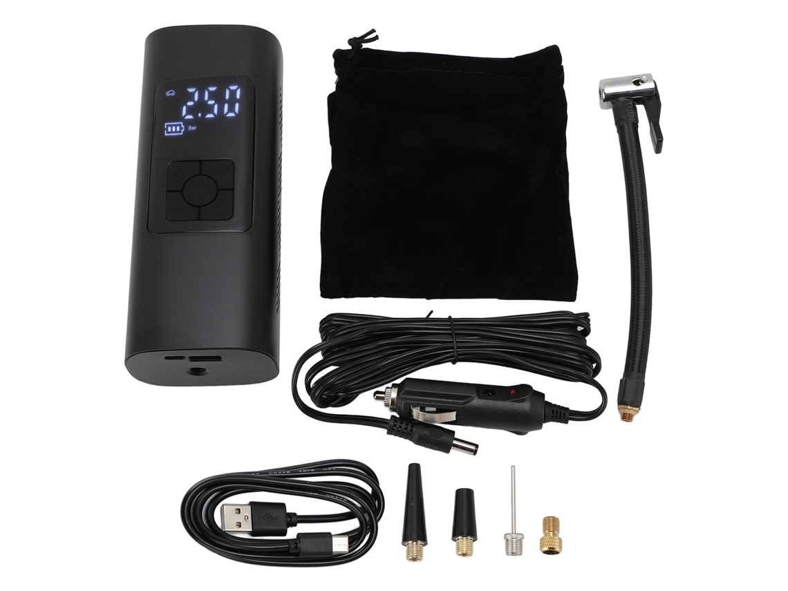 Inflador de neumáticos inalámbrico de 60 W y 150 psi con batería de 6000 mAh, portátil.