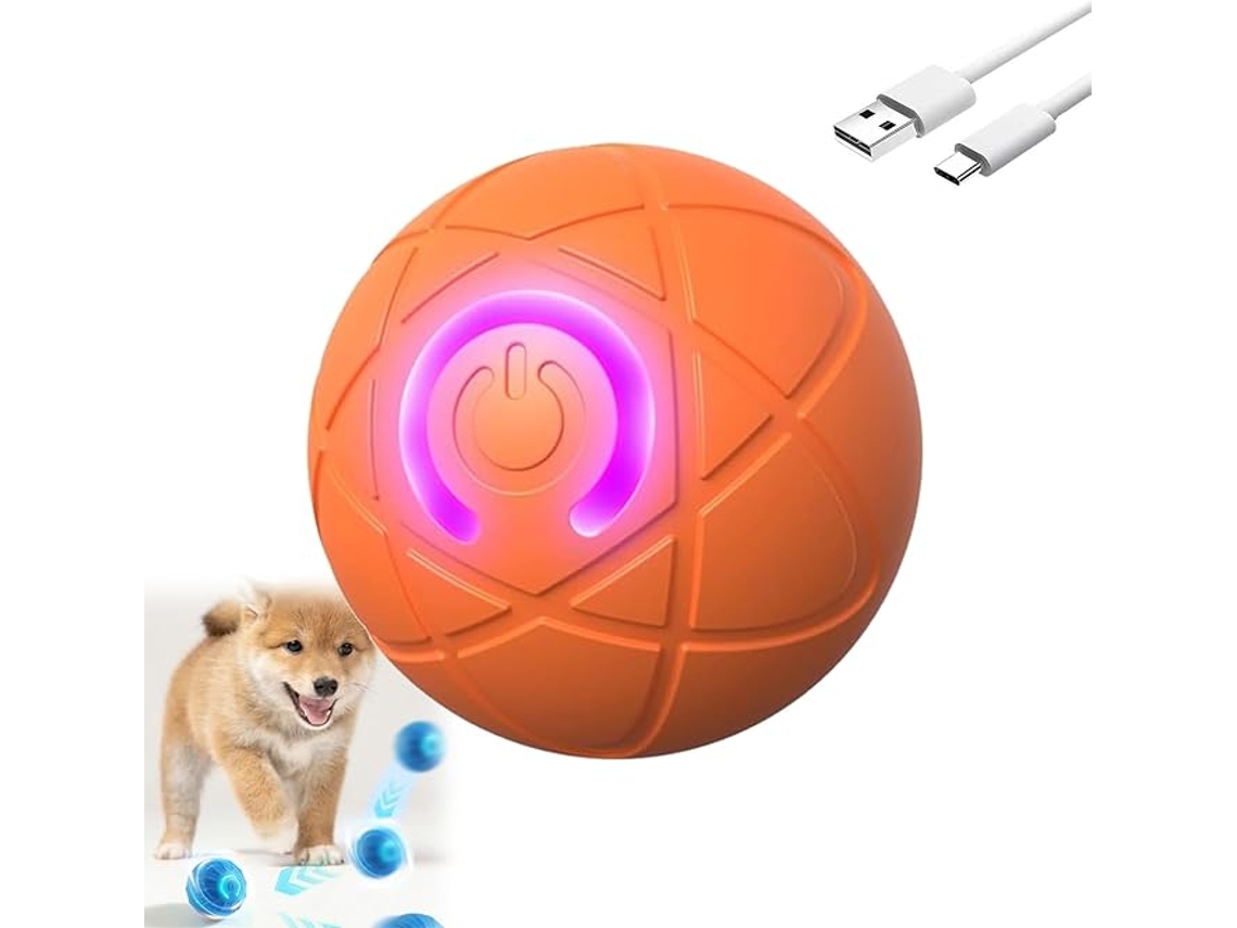 Pelota de juguete interactiva para perros Siurn recargable por USB, color naranja