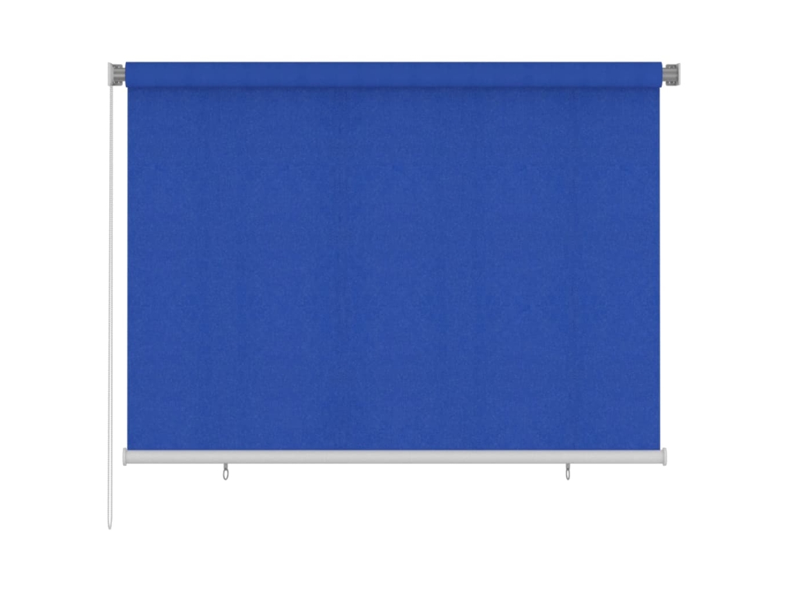 vidaXL Persiana enrollable de jardín HDPE azul 200x140 cm