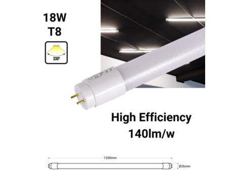 Tubo LED 120cm T8 18W 140LM/W