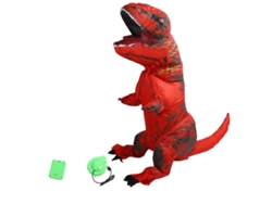 Disfraz Inflable De Dinosaurio T-rex Rojo Para Niños De 120-140 Cm Para Halloween, Navidad Y Cosplay.