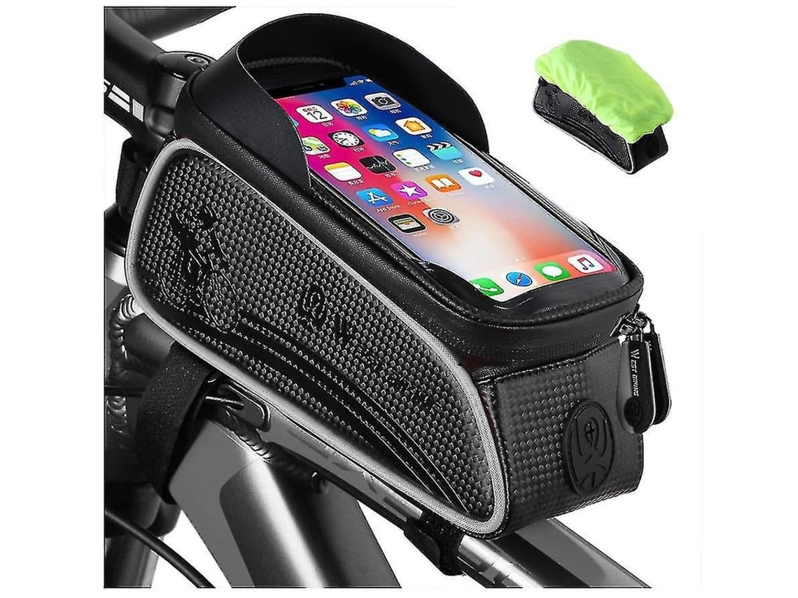 Bolsa frontal impermeable para teléfono de bicicleta con soporte para manillar, ideal para ciclismo USHION