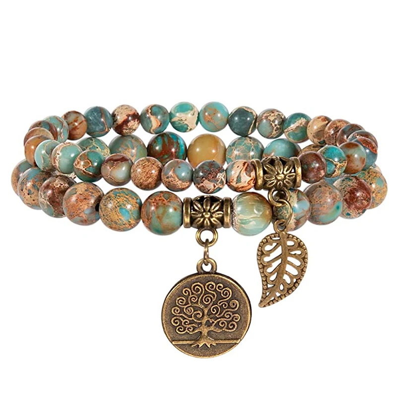 Pulsera Del Árbol De La Vida (piedra Shoushan), Pulsera De Cuentas De Piedra Natural
