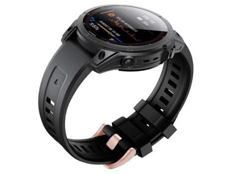 Correa Smartwatch para Garmin Fenix 7S con Hebilla de Silicona en Oro Rosa (Negro)