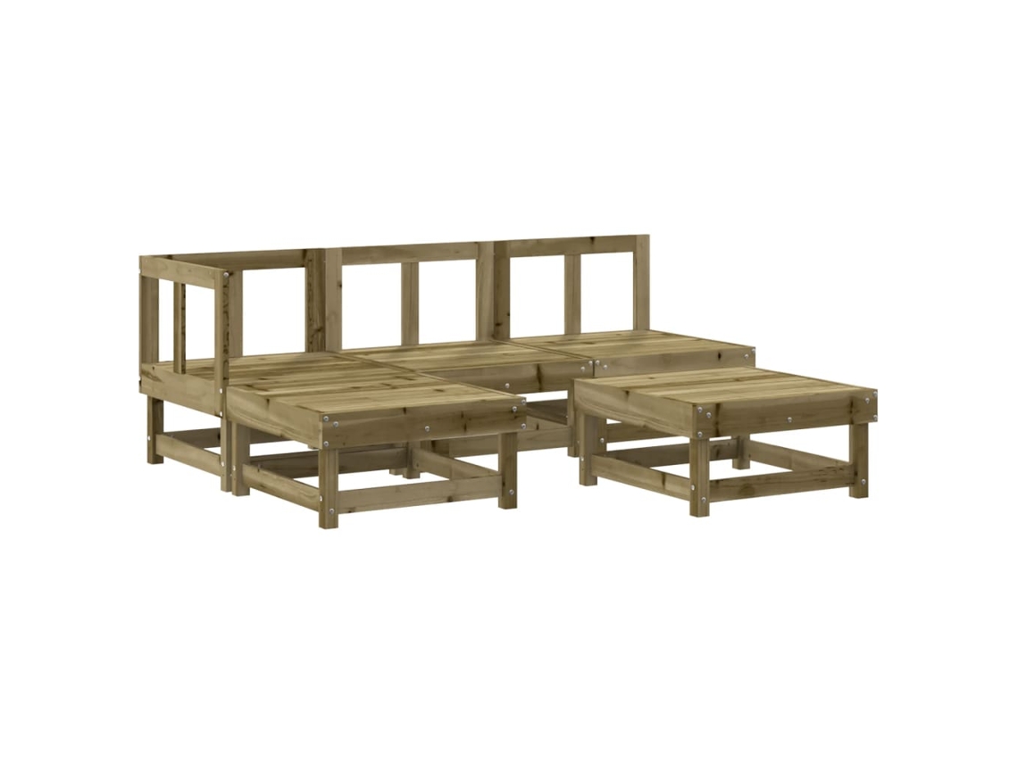 Maison Exclusive - Juego De Sofás De Jardín 5 Piezas Madera De Pino Impregnada