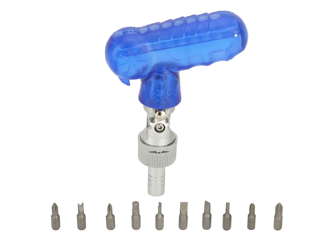 Conjunto De Parafusadeira De Rato 10 Em 1 Portátil Mini Multifuncional T Forma Abertura De Garrafas Azul