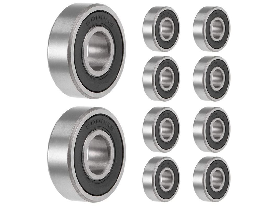 10 Rodamientos De Bolas De Ranura Profunda 6000-2rs Sellados Con Goma, 10x26x8 Mm, De Acero De Alta Calidad Para Maquinaria Y Vehículos.