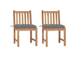 Sillas de jardín DKD Home Decor de 2 piezas con cojines, madera maciza de teca