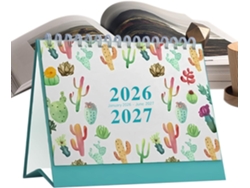 Calendário De Mesa Semanal/ Mensal 2026- 2027, Design Botânico, Decoração De Escritório, Para Em Casa,