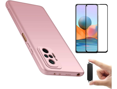 Carcasa y Protector de Pantalla Xiaomi Redmi Note 10 Pro 5G Rosa
