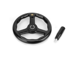Volante de 3 radios antiadherente de fenolformaldehído negro para máquinas herramienta (200 x 18 mm)