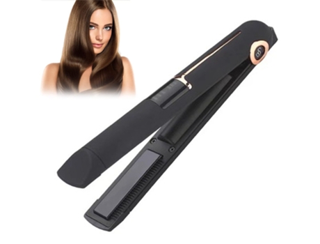plancha de pelo, plancha plana profesional para alisar el cabello y rizar, alisador y rizador de pelo inalámbrico de viaje recargable, antiencrespa...