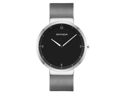 Reloj De Pulsera Sanda Quartz Para Pareja, Resistente Al Agua, Correa De Malla, Plateado Y Negro, Para Hombre.