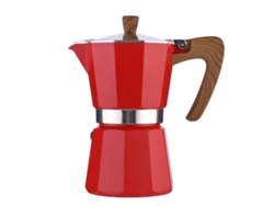 Cafetera italiana de 150 ml para moka (3 tazas, roja)