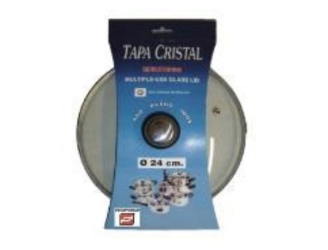 Tapa cristal inox con valvula 28 cm ref. 19007