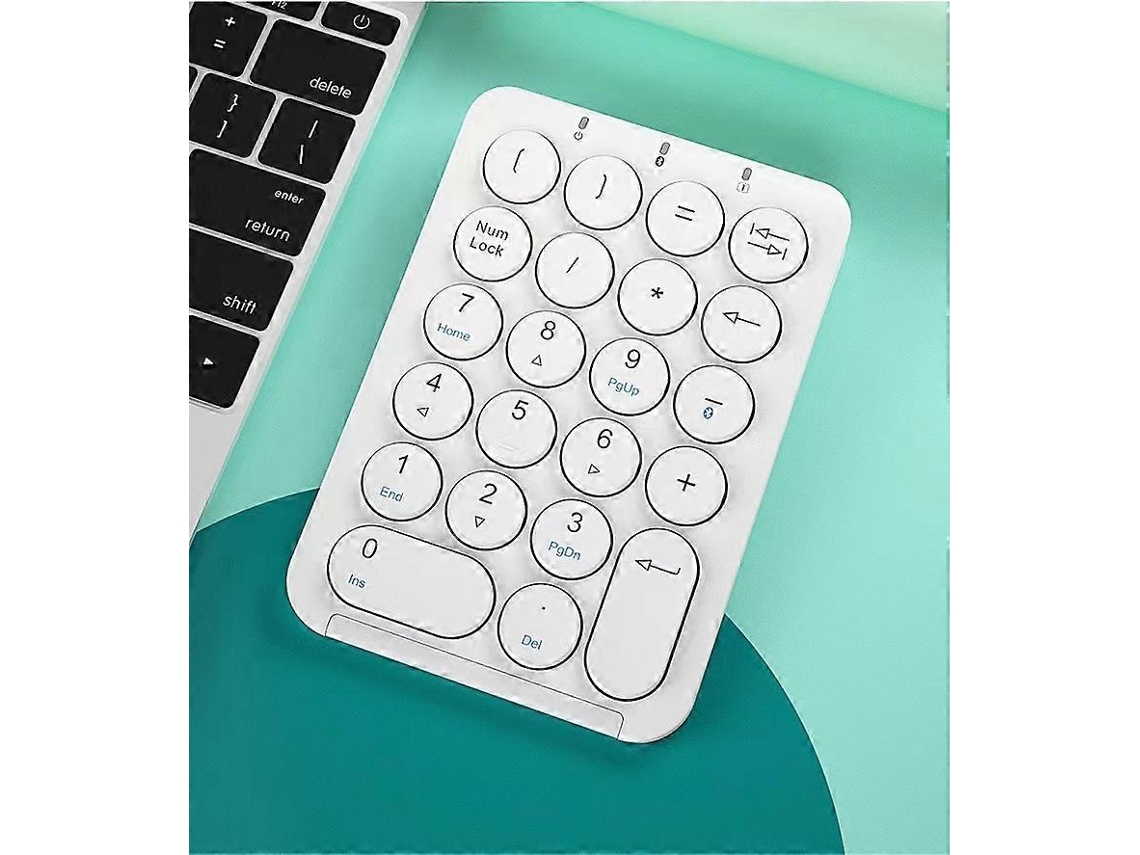 Teclado numérico inalámbrico Bluetooth con teclas redondas, 22 teclas, recargable, regalo Everley891