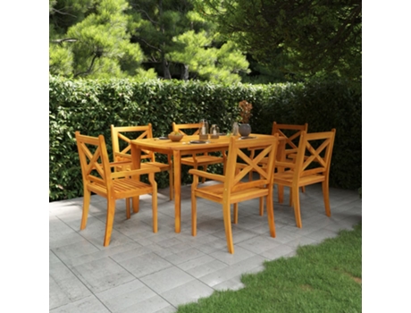 Mesa de jardín VIDAXL Marrón Madera de acacia (160x90x75 cm )