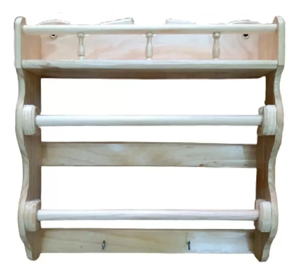 Organizador de especias de pared de madera con 2 portarrollos Vayotoy