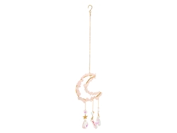 Luna de cristal rosa artesanal para decorar ventanas y jardines