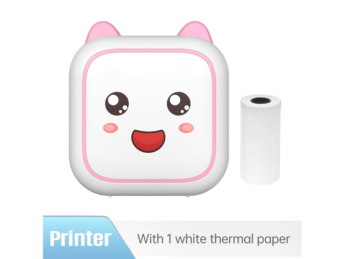 SIURN Impresora Térmica de Etiquetas Portátil con Adhesivo Impreso 1 x 57 mm Rosa